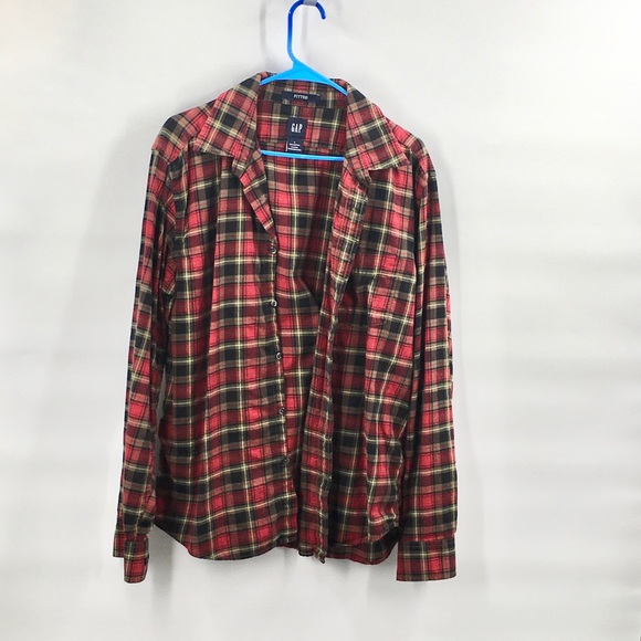 Gap Flannel Cotton Plaid Shirt 16 - Picture 3 of 5